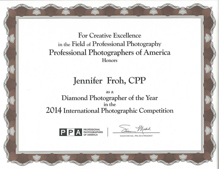 Diamond Photographer Certificate